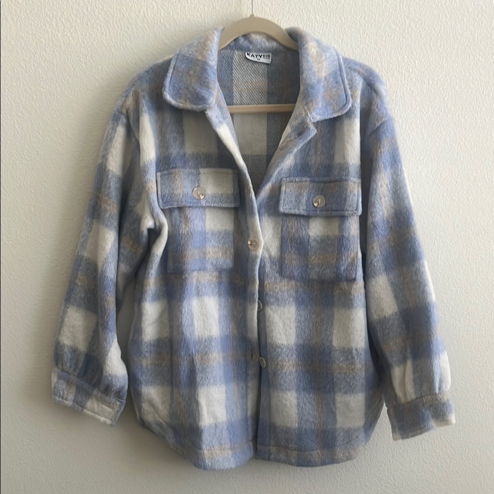 NEW Blue and White Plaid “Shacket”